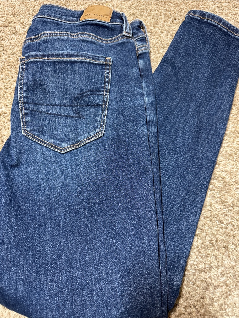 American Eagle Outfitters Dark Blue Skinny Jegging Jeans Juniors US 4 Short